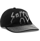 Sorry In Advance - Crystal-Embellished Cotton-Twill Baseball Cap - Black