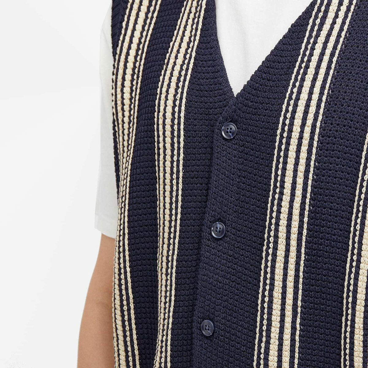 Magic Castles Men's Frank Vest in Navy Stripe Mesh