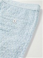 SMR Days - Pines Straight-Leg Embroidered Cotton-Voile Shorts - Blue