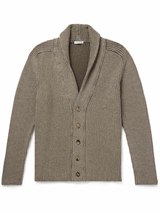 Photo: Boglioli - Shawl-Collar Ribbed Cotton Cardigan - Brown