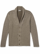 Boglioli - Shawl-Collar Ribbed Cotton Cardigan - Brown