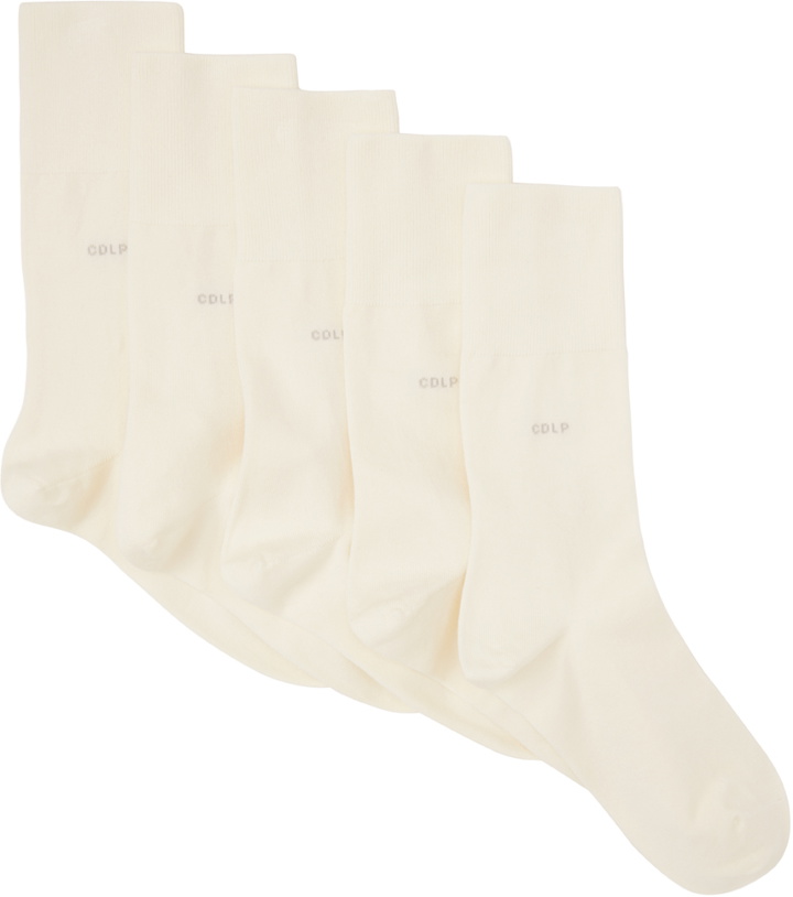 Photo: CDLP Five-Pack White Mid-Length Socks