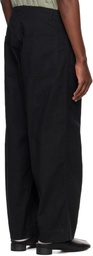 Jan-Jan Van Essche Black O-Project Paraffin Coated Cloth Jeans