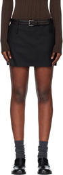 TONYWACK Black Distressed Wool Skort