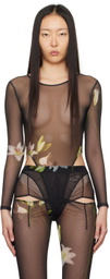 Puppets and Puppets Black Carly Bodysuit