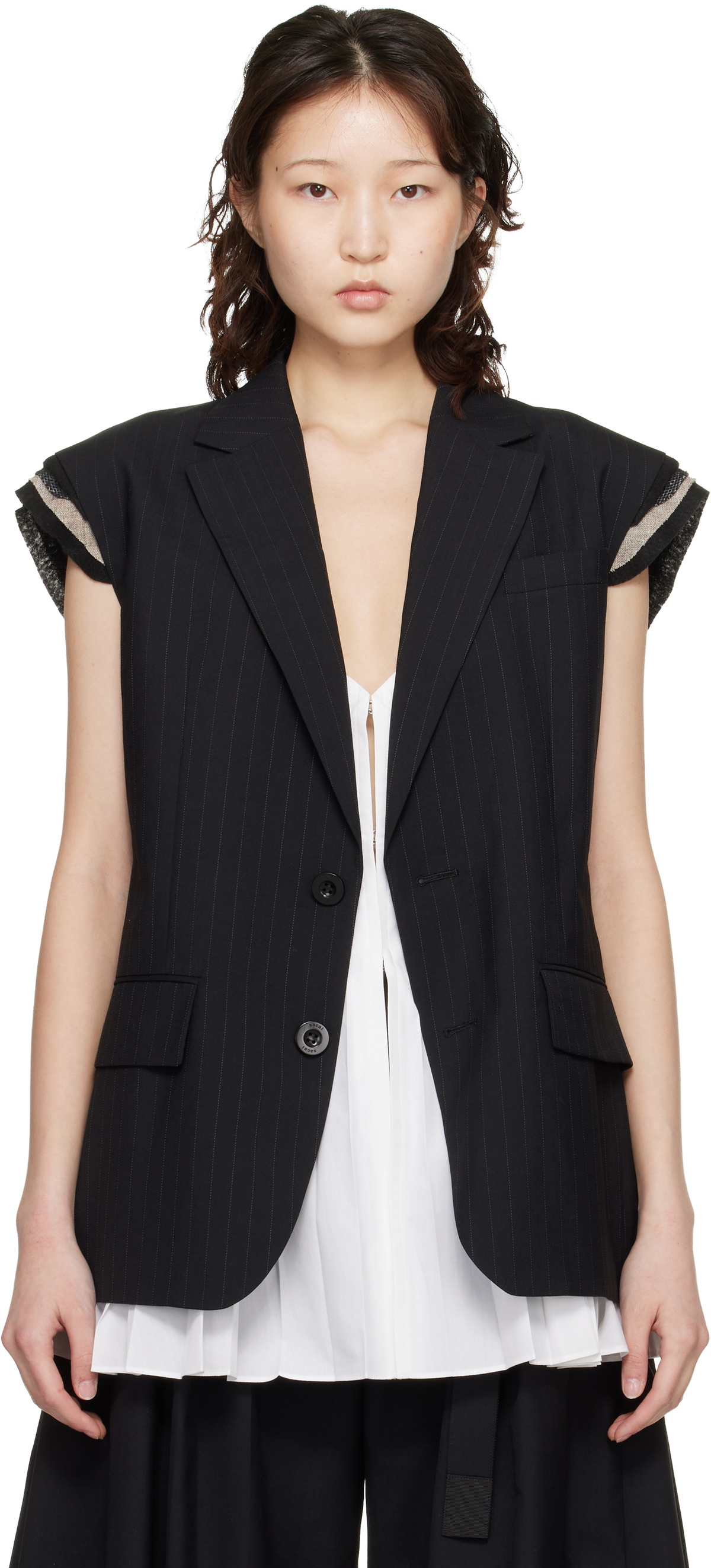 Sacai Chalkstripe wool vest Sacai