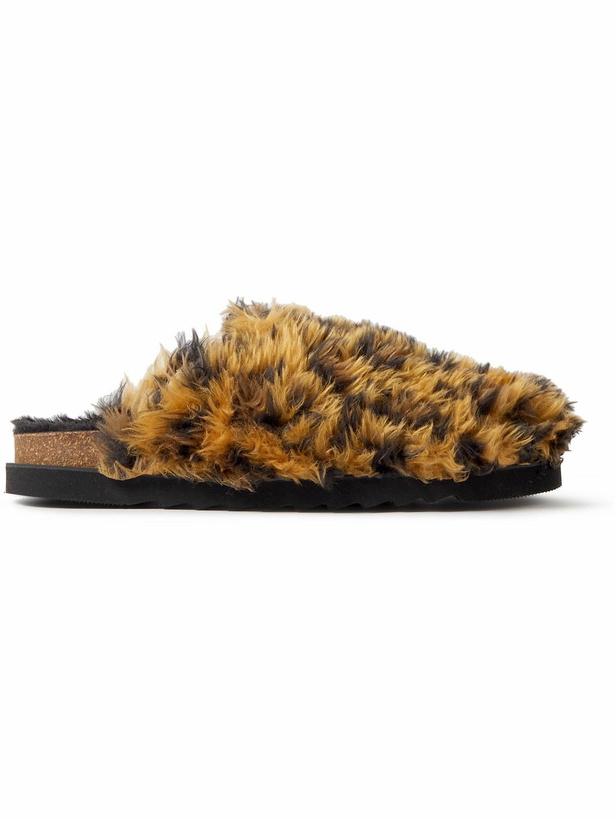 Photo: Palm Angels - Leopard-Print Faux Fur Mules - Multi