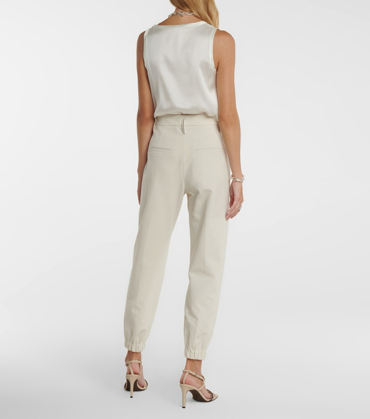 Brunello Cucinelli White Cotton Casual Pants