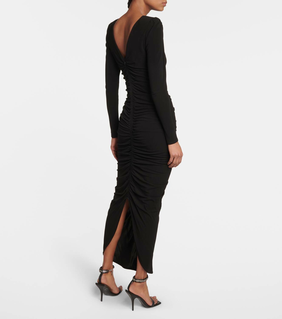 ワンピース GIVENCHY VISCOSE DRESS GIVENCHY 1990$ Draped Dress - Key Ring Zip, Black Viscose