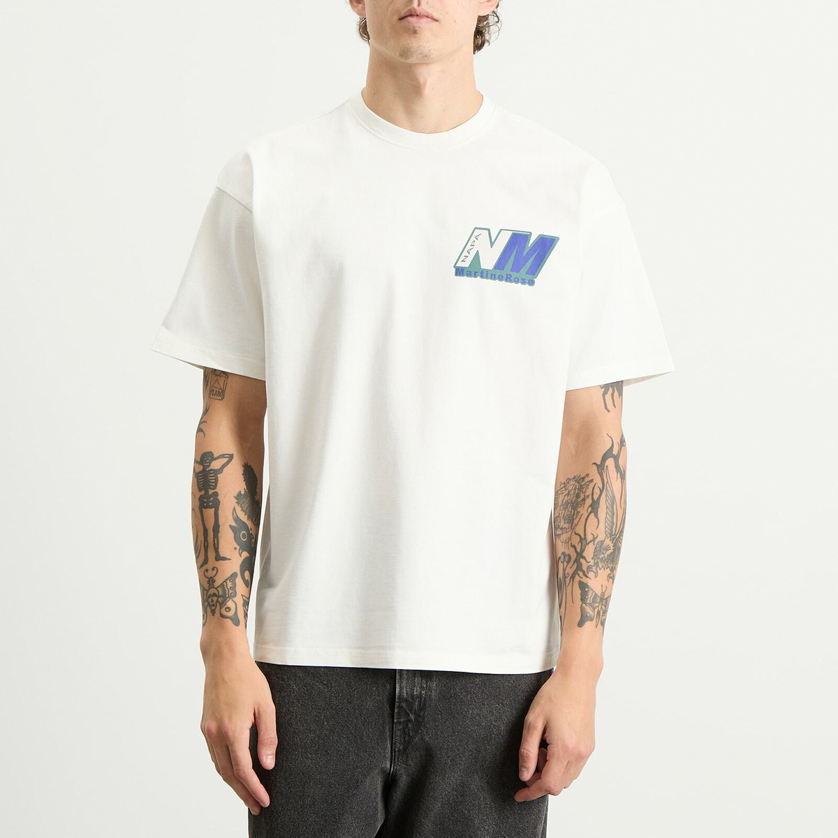 Napapijri Men's x Martine Rose Logo T-Shirt in White Whisper