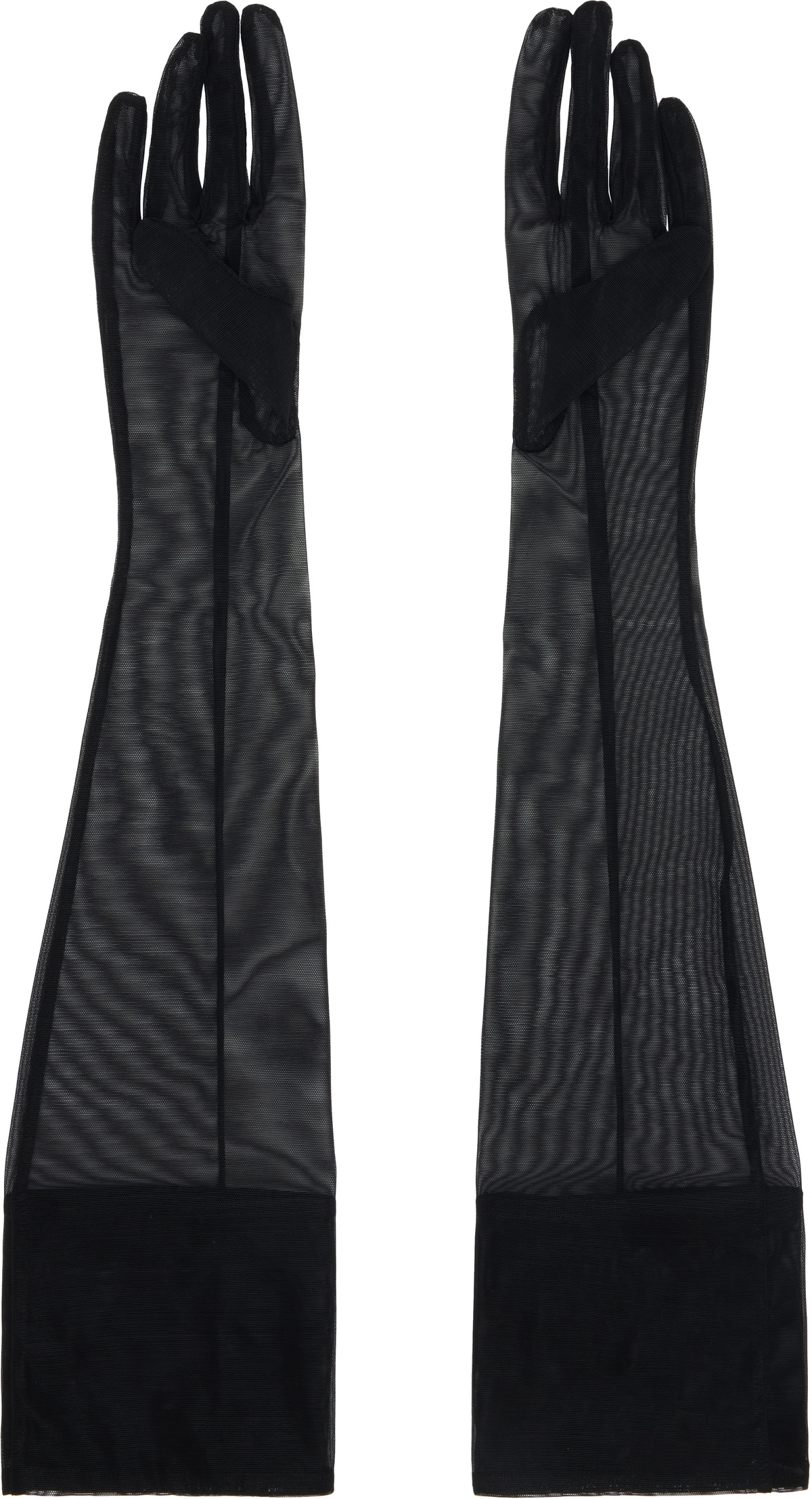 Mugler Black Sheer Gloves