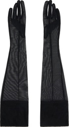 Mugler Black Sheer Gloves