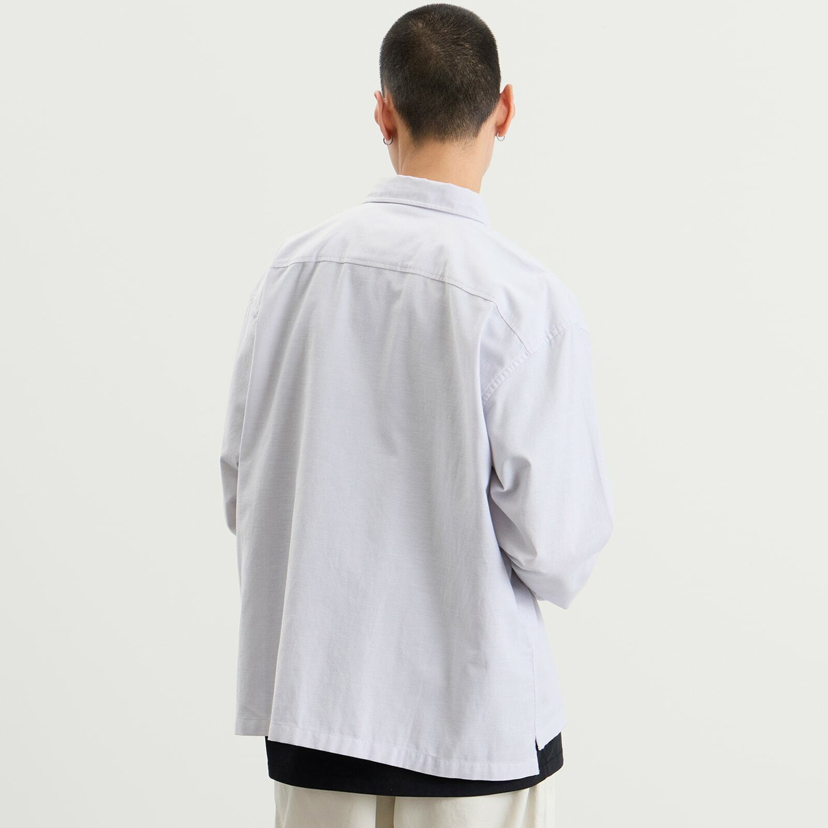 END. Fairways Long Sleeve Shirt in Ice Grey