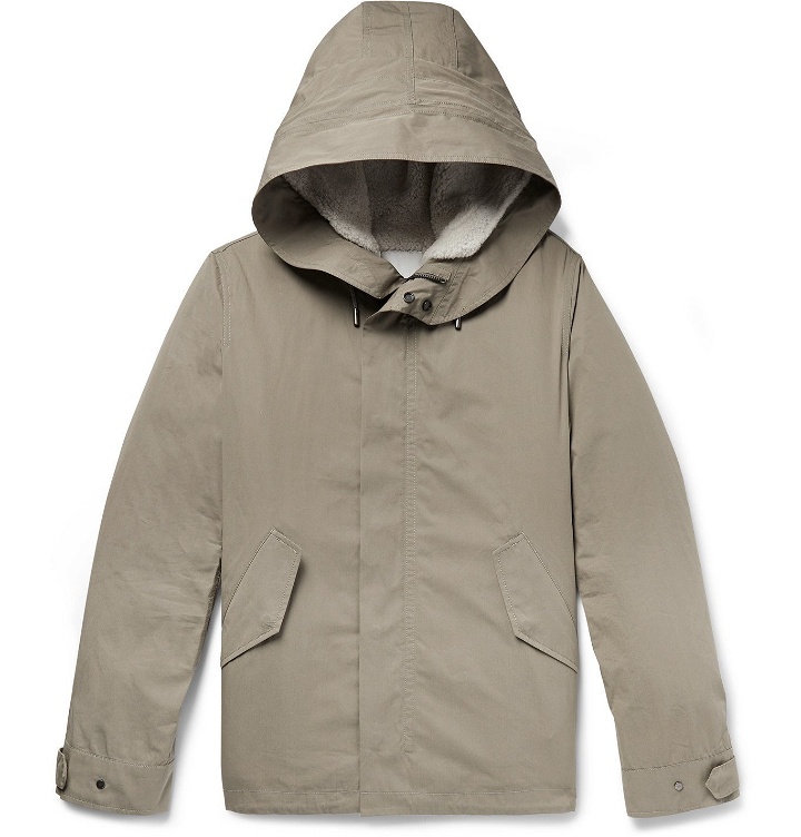 Photo: Yves Salomon - Cotton-Blend Hooded Down Parka with Detachable Shearling and Satin Lining - Brown