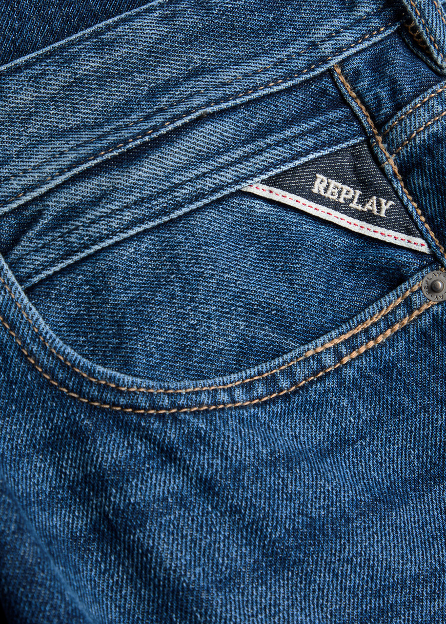 Replay Grover Straight-leg Jeans Mid Blu