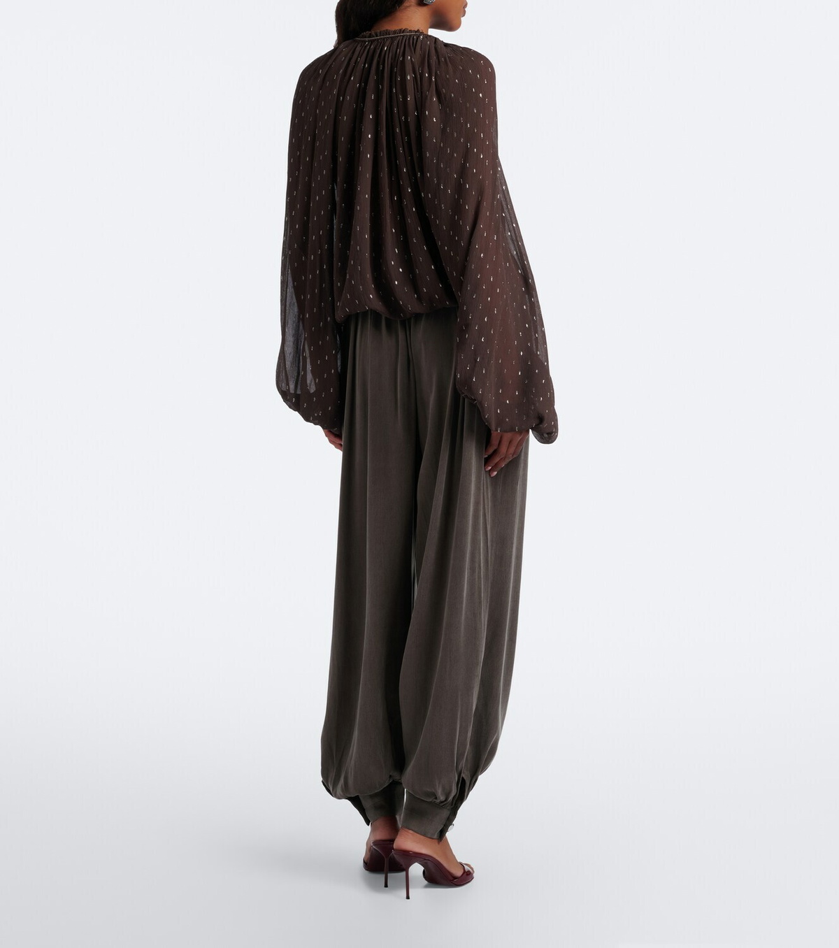 Jacques Wei Leather-trimmed balloon pants