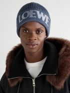 LOEWE - Logo-Embroidered Ribbed Wool Beanie