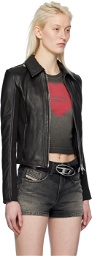 Diesel Black L-Sask Leather Jacket