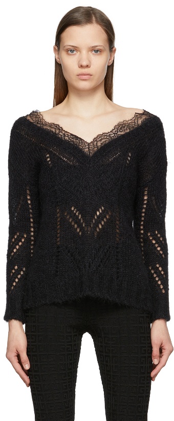 Photo: RED Valentino Black Moahir Lace Sweater