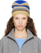Edward Cuming Beige Striped 'Stoner' Beanie