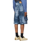 We11done Blue Trompe L'Oeil Cargo Shorts