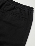 Mr P. - Straight-Leg Cotton and Linen-Blend Twill Drawstring Shorts - Black