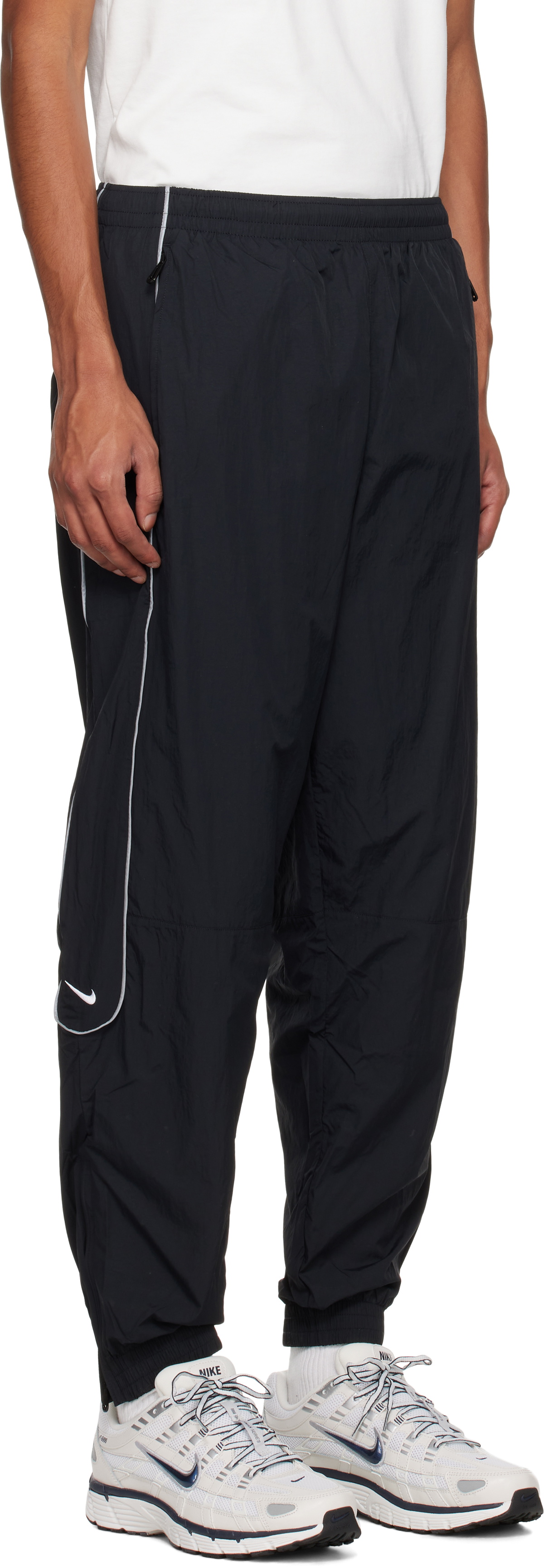 nike sb swoosh black track pants