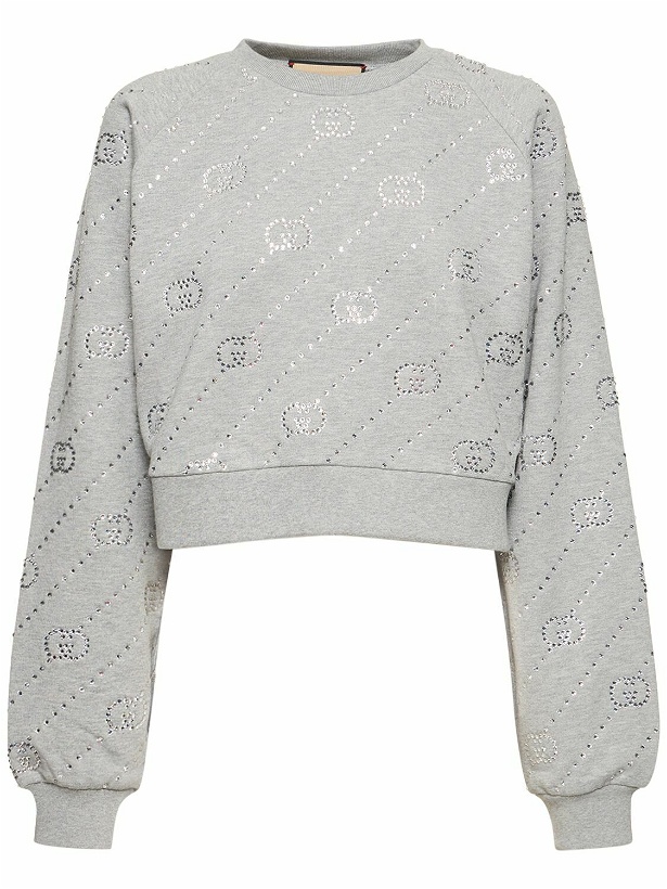 Photo: GUCCI - Gg Cotton Jersey Crop Sweatshirt