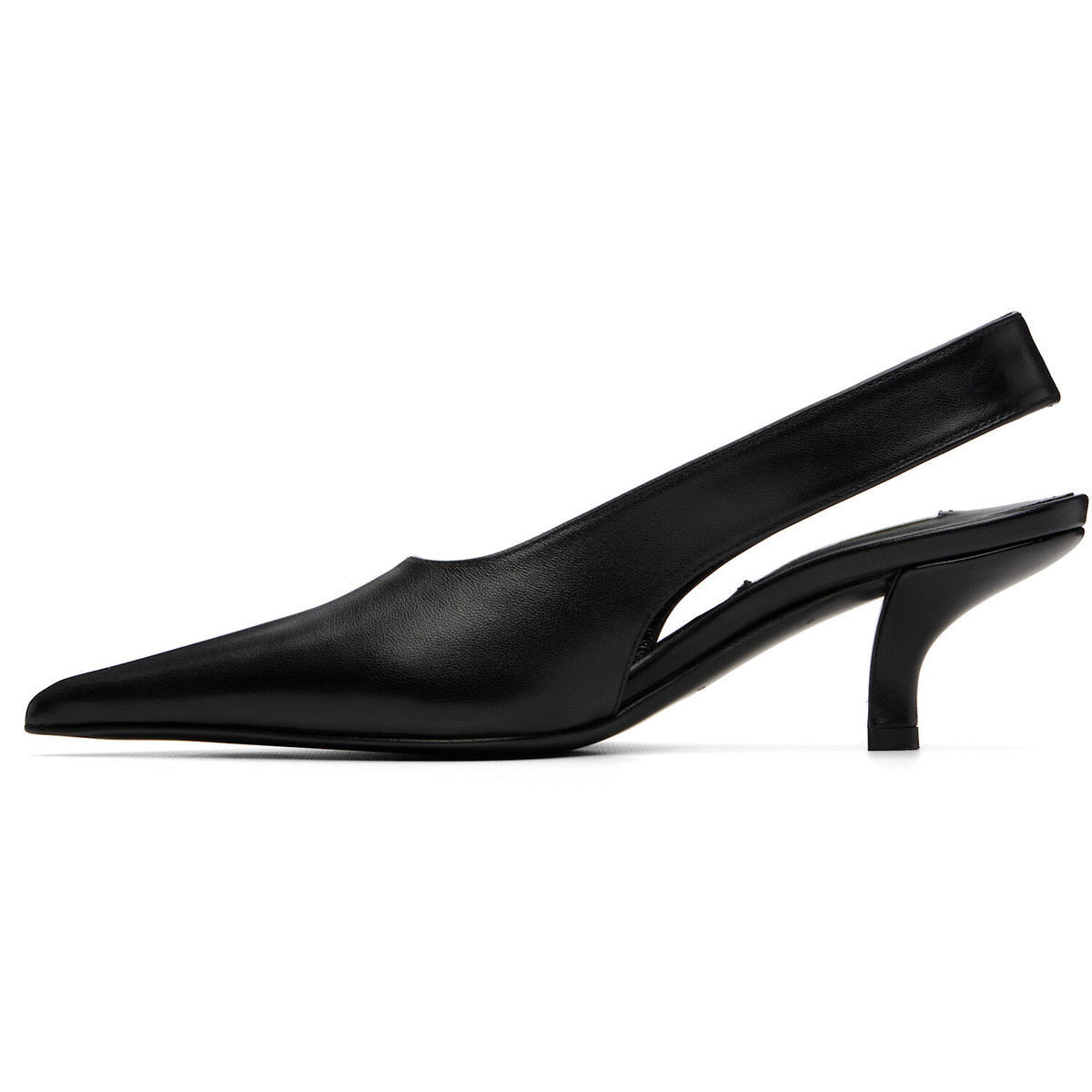 TOTEME Black Classic Leather Slingback Heels