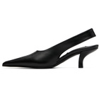 TOTEME Black Classic Leather Slingback Heels