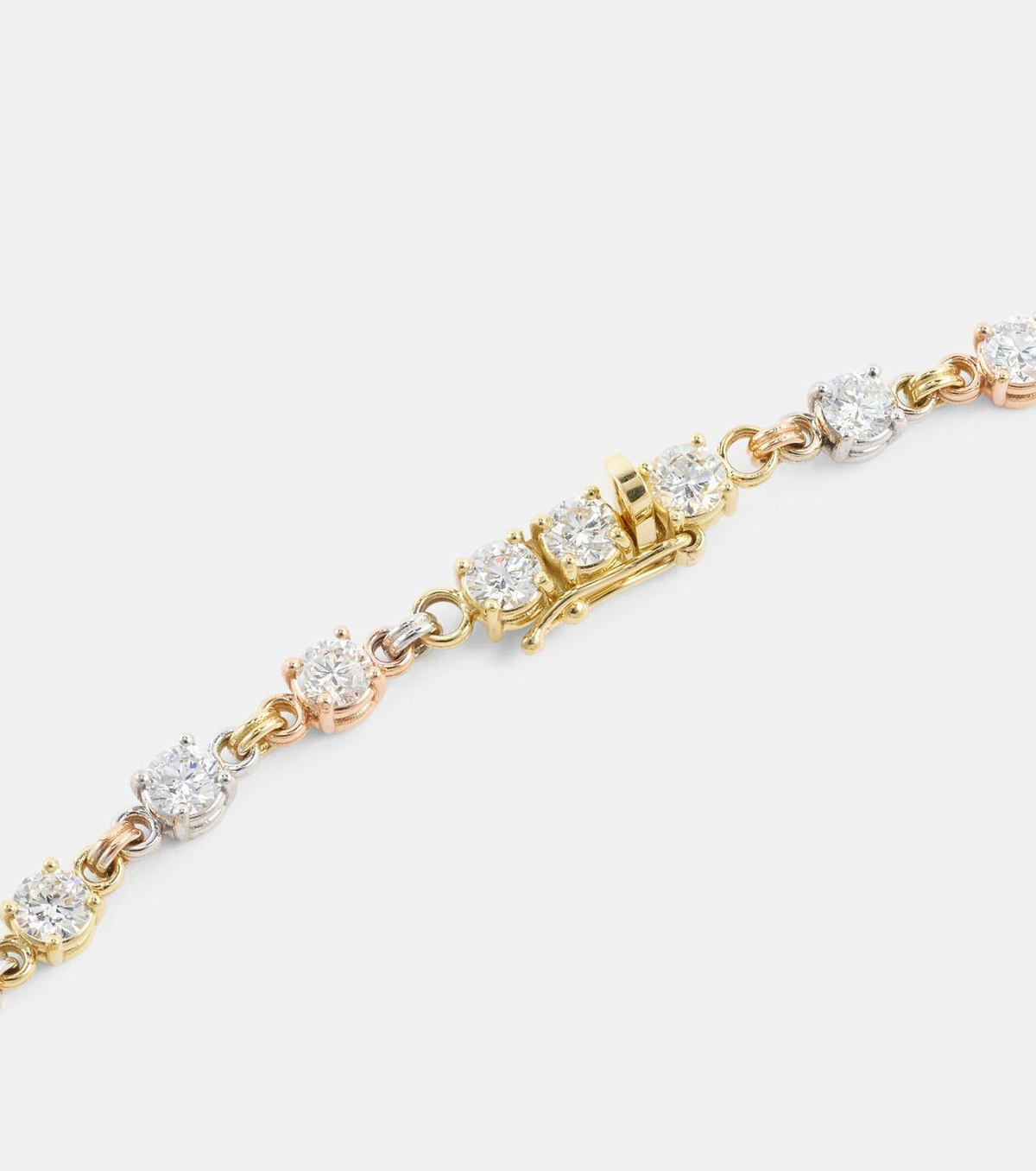 Spinelli Kilcollin Aysa 18kt yellow, rose, and white gold tennis bracelet with diamonds