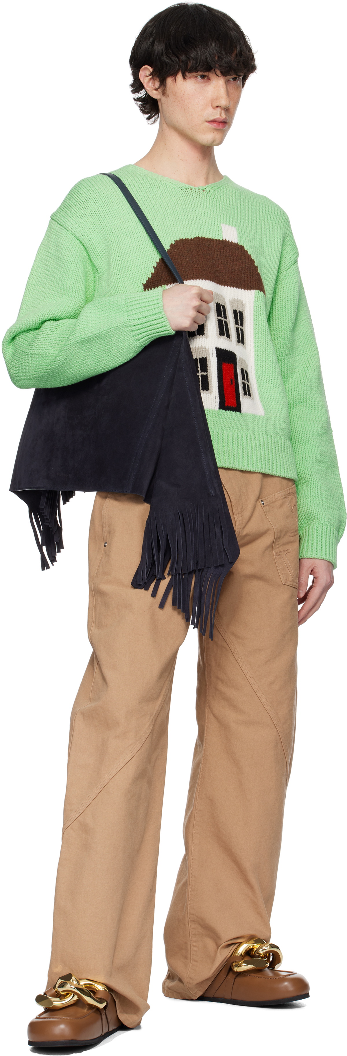 JW Anderson Navy Medium Scarf Bag