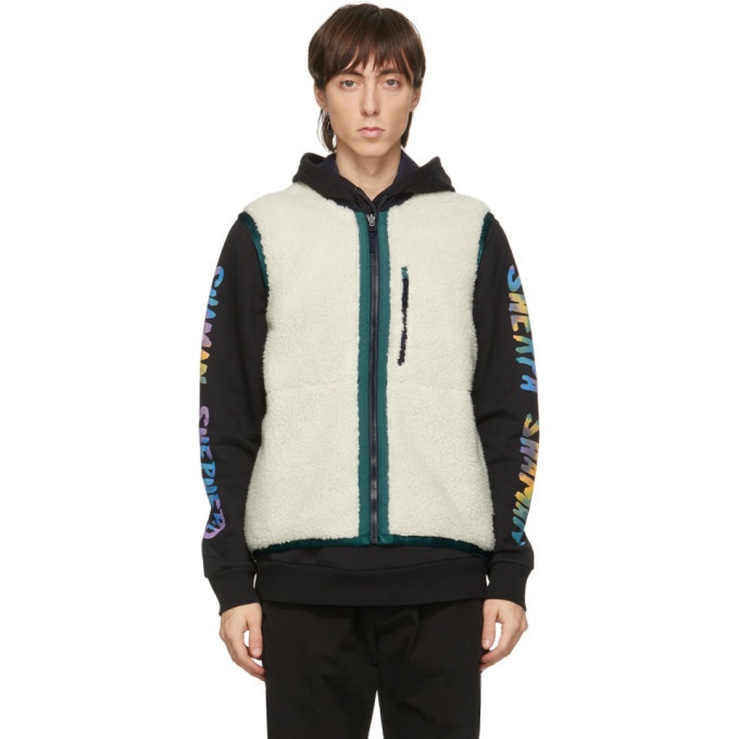 Photo: PS by Paul Smith Reversible Black Satin and Sherpa Vest