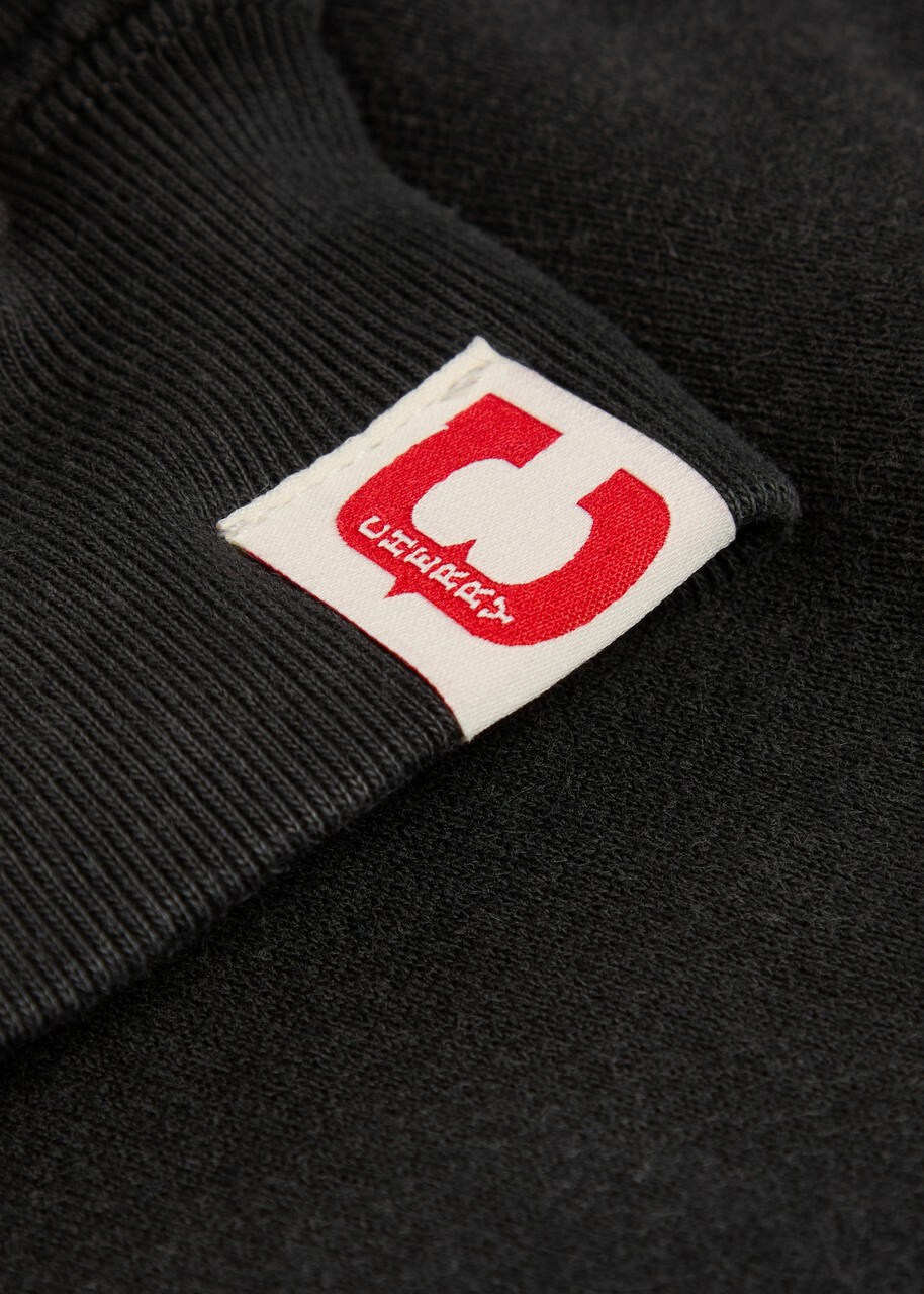 Cherry Los Angeles Zip-up Cotton Sweatshirt Black