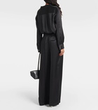 Loewe Mid-rise silk satin wide-leg pants