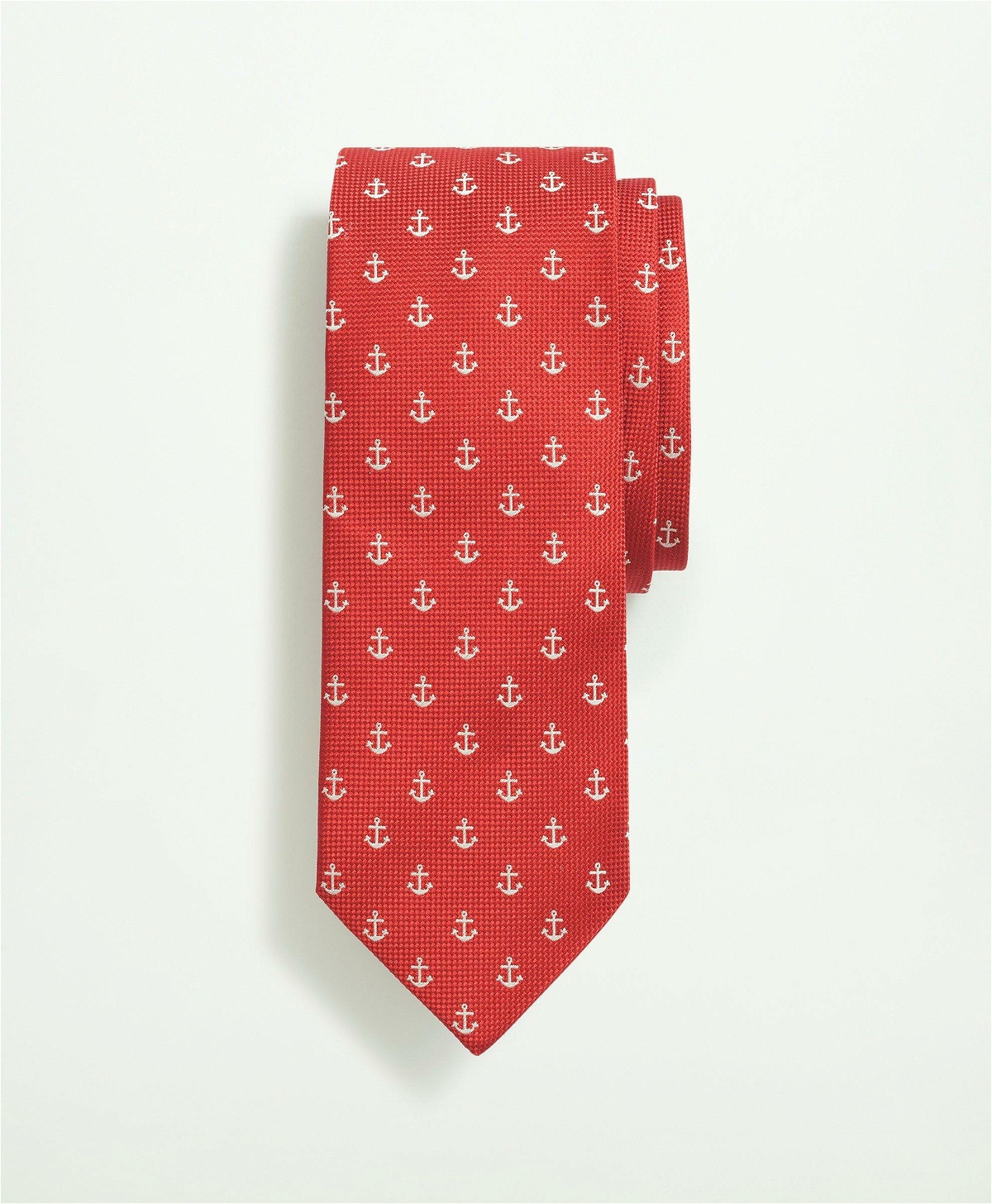 Brooks Brothers Men's Silk Anchor Pattern Tie | Red