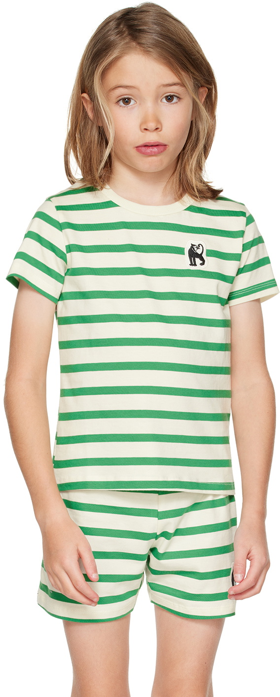 Mini Rodini Kids Green Panther Patch T-Shirt