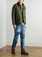 Polo Ralph Lauren - Polo Country Corduroy and Leather-Trimmed Waxed Cotton-Canvas Field Jacket - Green