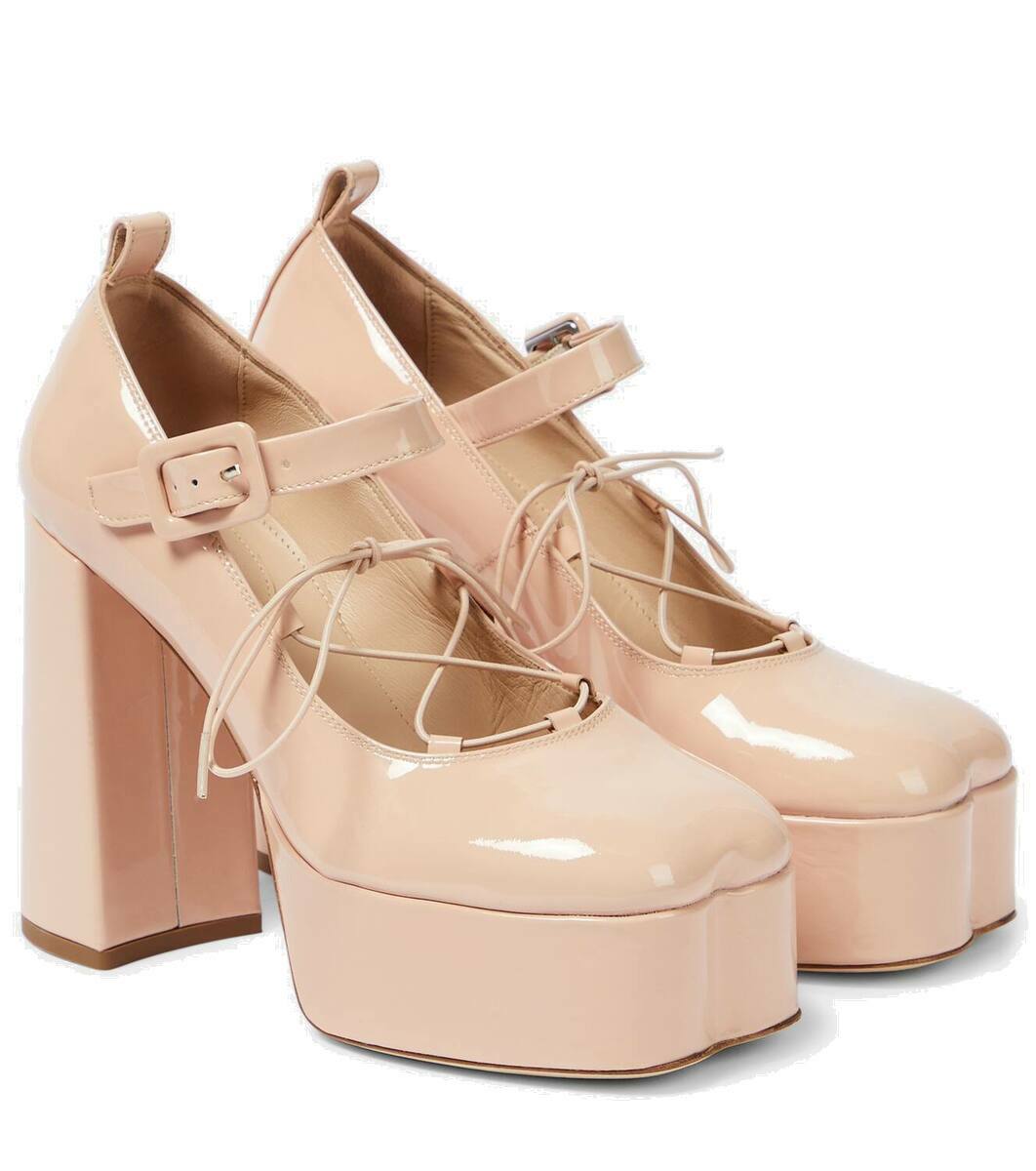 Simone Rocha Patent leather lace-up platform pumps Simone Rocha