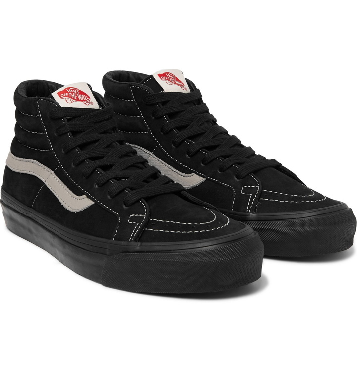 Photo: Vans - OG SK8-Hi LX Leather-Trimmed Nubuck High-Top Sneakers - Black