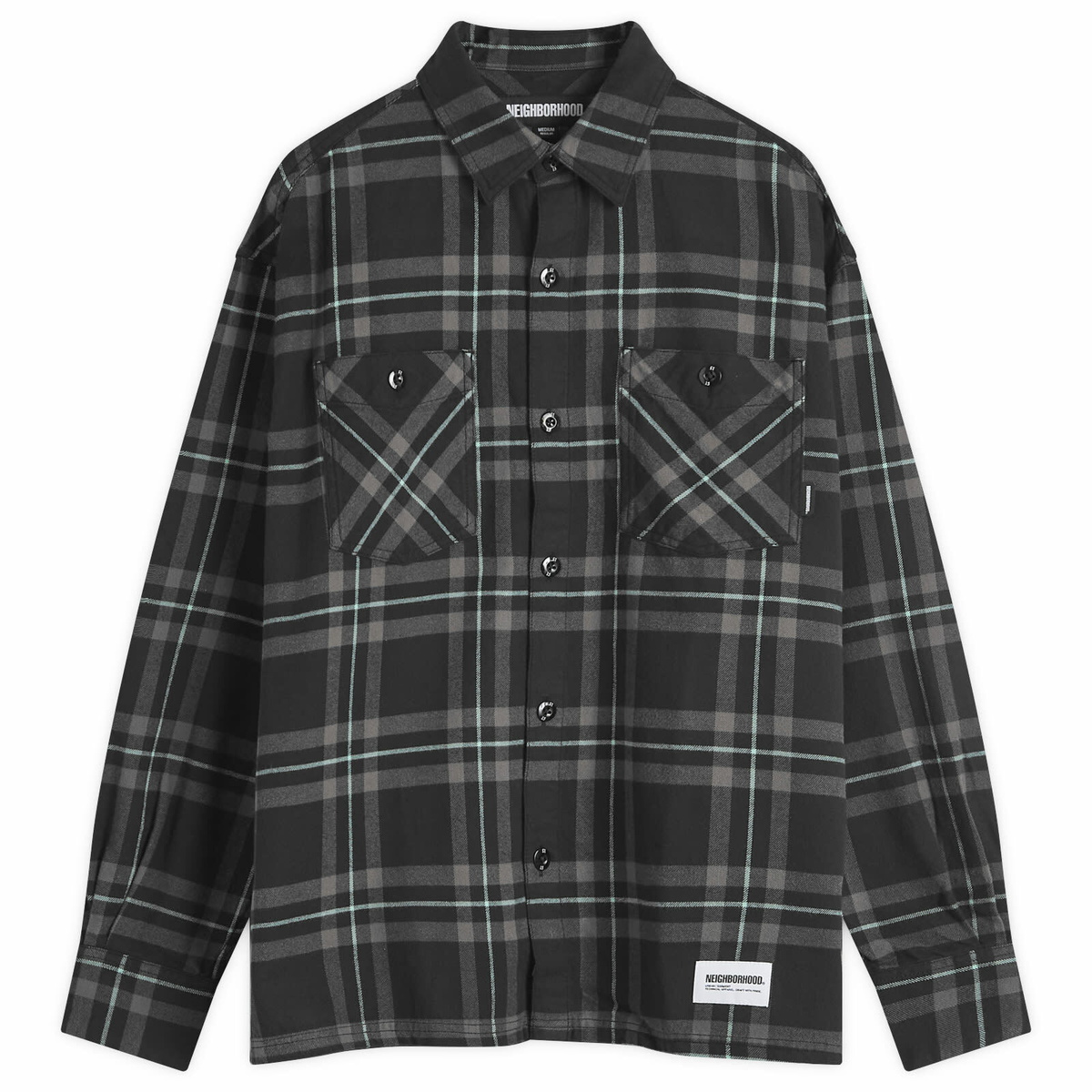 Neighborhood Men's Tartan Check Shirt in Black Neighborhood