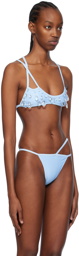 GCDS Blue Crystal Bikini Top