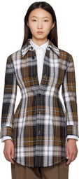 Bottega Veneta Multicolor Structured Cotton Check Coat