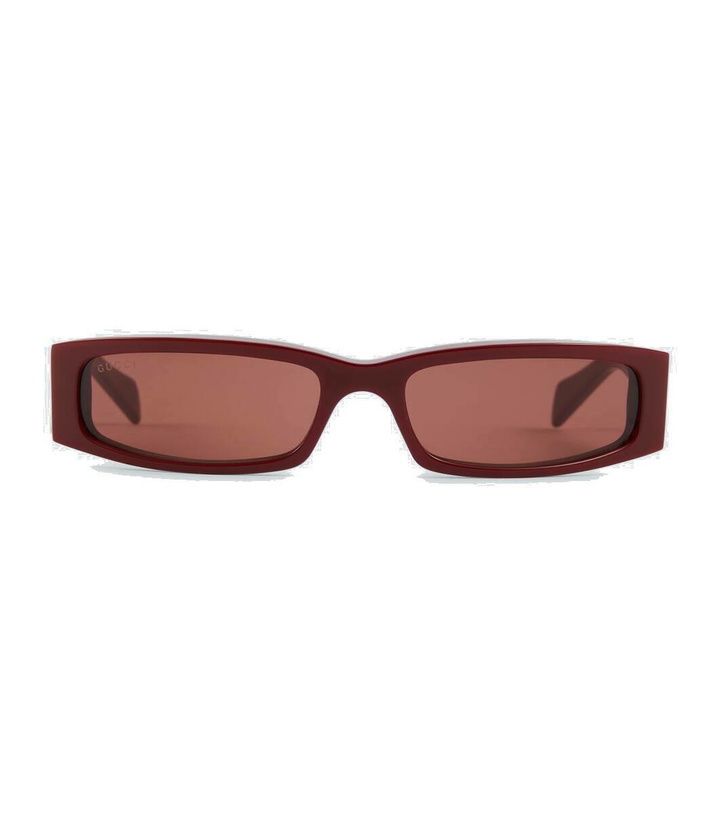 Photo: Gucci Logo rectangular sunglasses