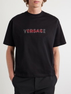 Versace - Logo-Detailed Cotton-Jersey T-Shirt - Black