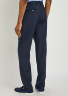 Canali Tapered-leg Wool Trousers Navy