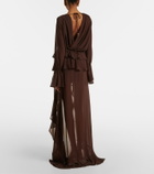 Bananhot Giselle asymmetric tiered maxi dress