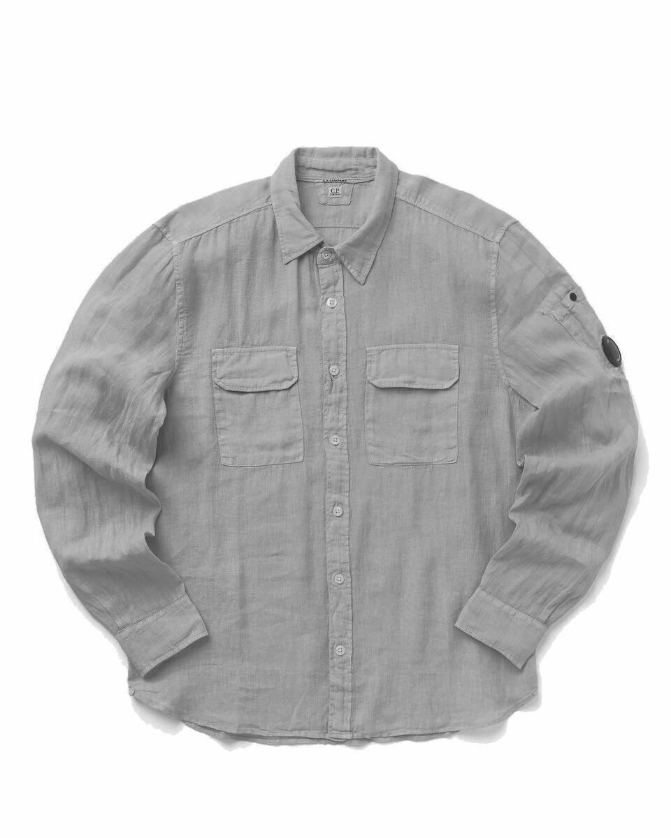 Photo: C.P. Company Lino Twin Pockets Shirt Grey - Mens - Longsleeves
