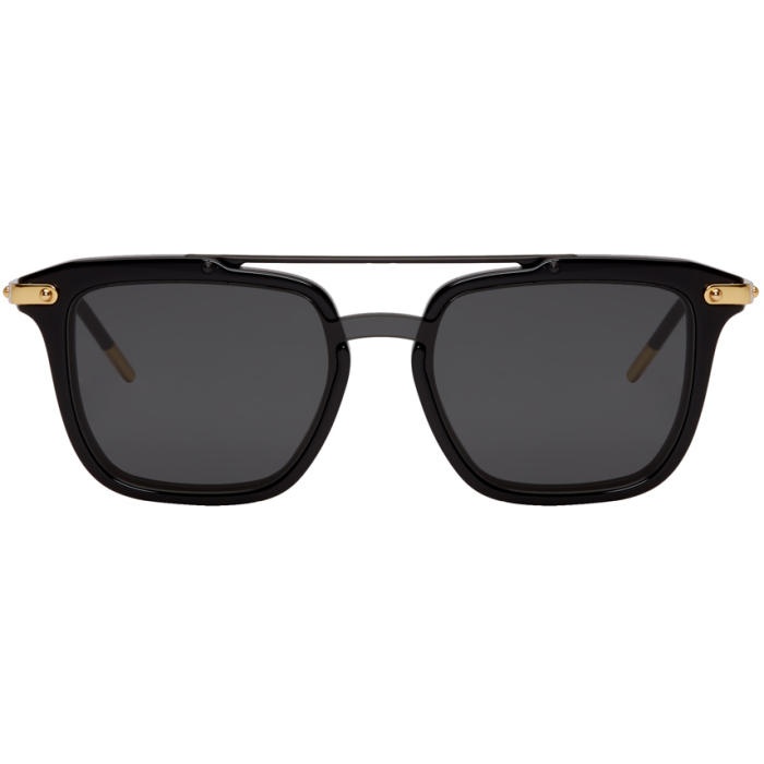 Photo: Dolce and Gabbana Black Rounded Square Sunglasses