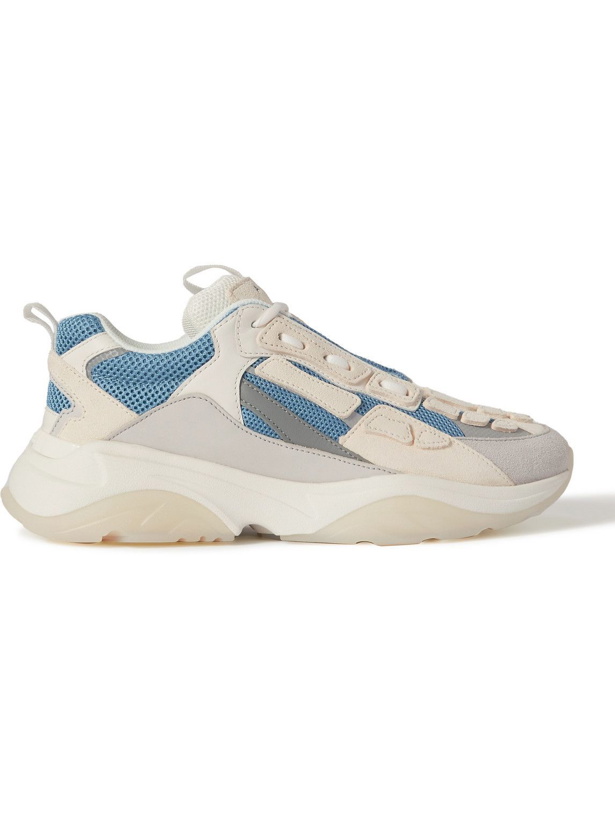 Photo: AMIRI - Bone Runner Leather and Suede-Trimmed Mesh Sneakers - White